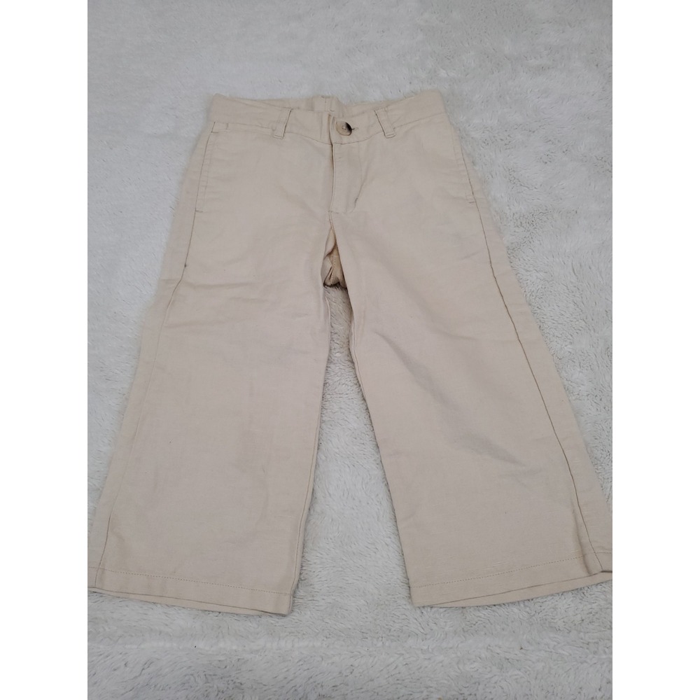 Janie and Jack Tan Cream LInen Pants 2T Casual Kidcore Classic Boho